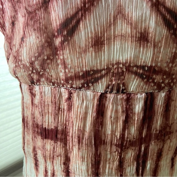 Sundance Gemi Pink Multi Tie Dye Floral Embroidered Dress Cupro Chiffon Size S - Picture 10 of 15